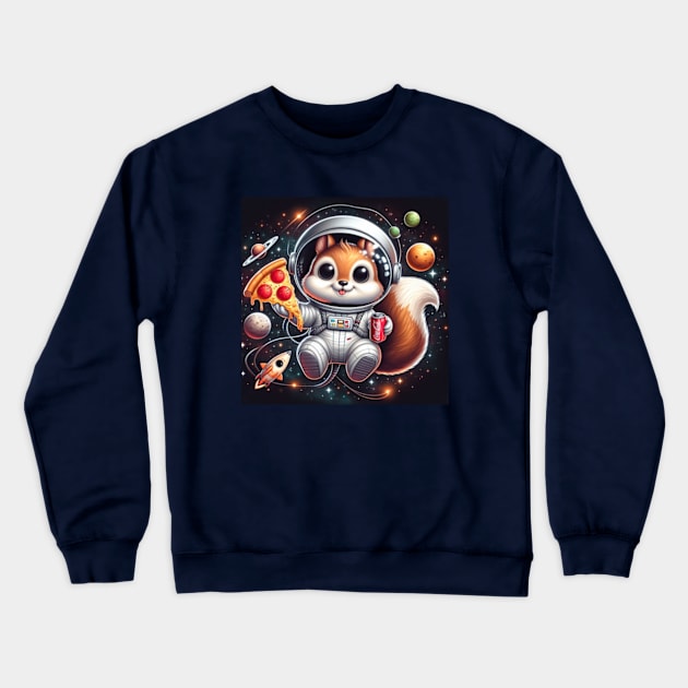 Space Squirrel Crewneck Sweatshirt by artxlife